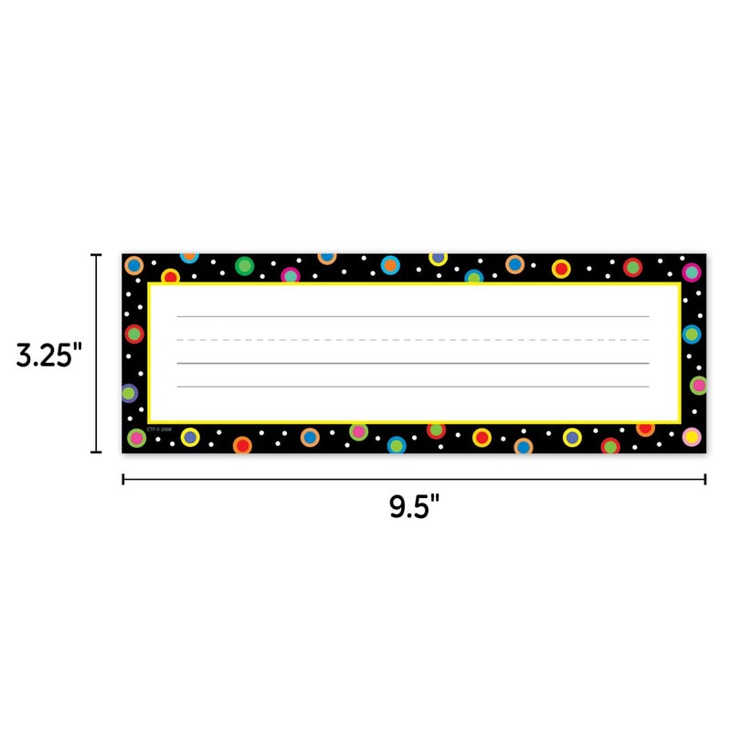Creative Teaching Press Dots on Black Name Plates (4499), Multi/Black, 3-1/2 X 9 in - Image 2